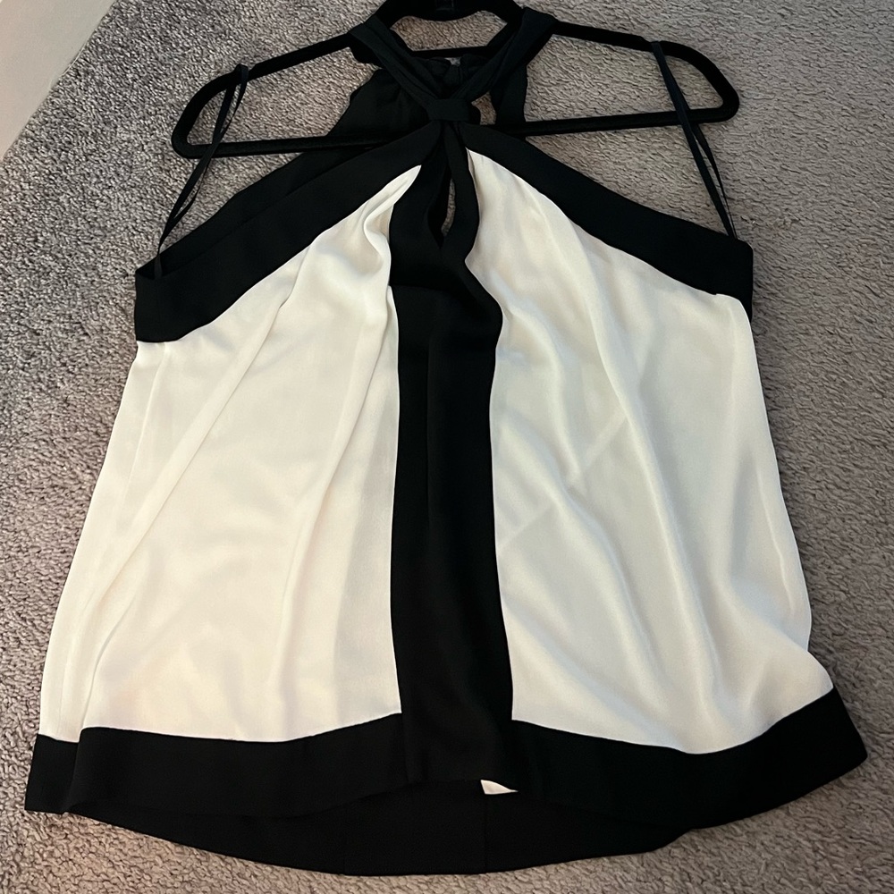 BCBG keyhole flowy halter blouse